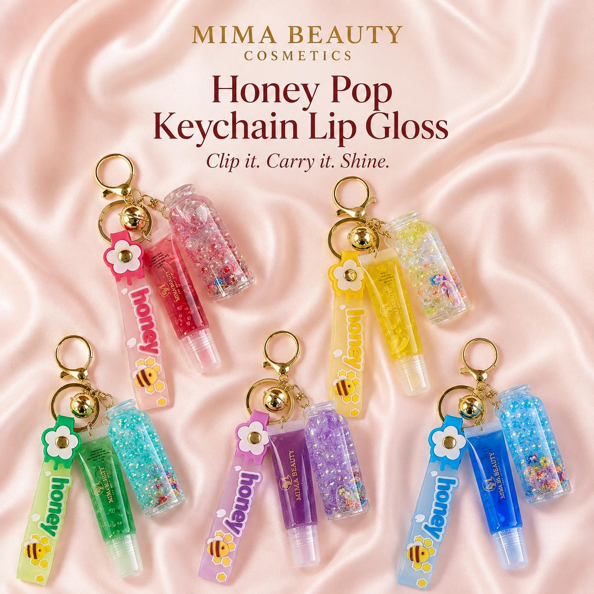 Honey Pop Keychain Lip Gloss